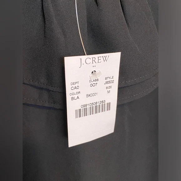 NWT JCrew ruffle off shoulder convertible top in black - Picture 3 of 8